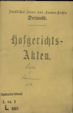 Lücke, Hermann gegen Hermann Schormann zu Wülfer - Schuldforderung