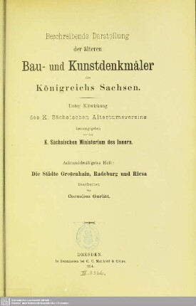 38: Die Städte Großenhain, Radeburg und Riesa