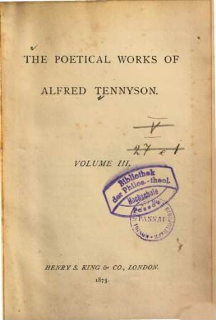 The poetical works of Alfred Tennyson, 3