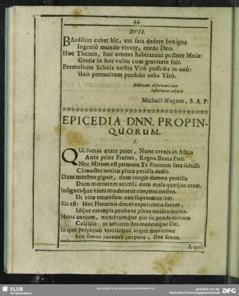Epicedia DNN. Propinquorum