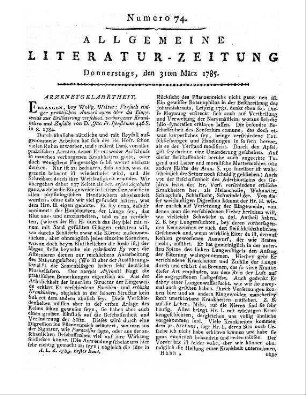 Unterhaltungen für's lesende Publikum. Jg. 1, Quartal 1-2. Oehringen: Holl 1784