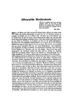 Pädagogische Menschenkunde