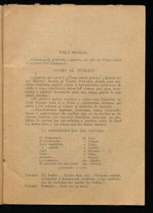 La administración del Victoria