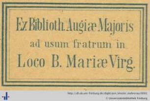 [Provenienz]: Zisterzienserkloster Mehrerau