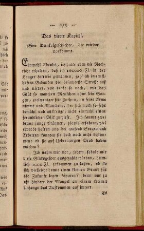 Das vierte Kapitel. Eine Dunkelgeschichte, die wieder vorkommt.