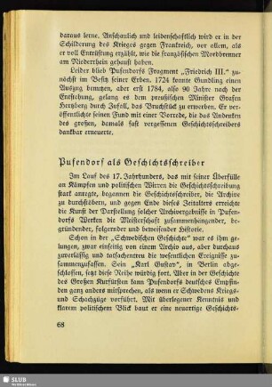 Pufendorf als Geschichtsschreiber