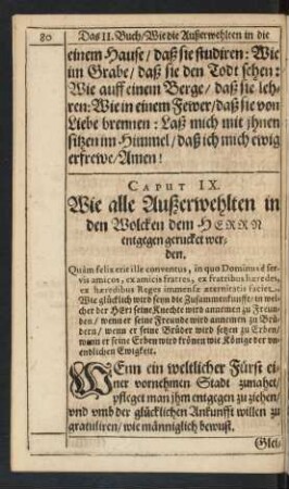 Caput IX. Wie alle Außerwehlten in den Wolcken dem Herrn entgegen gerucket werden.