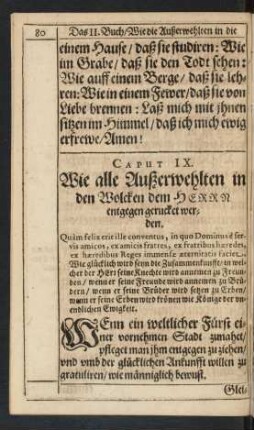 Caput IX. Wie alle Außerwehlten in den Wolcken dem Herrn entgegen gerucket werden.