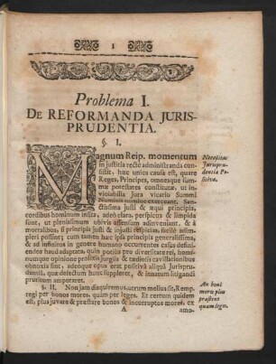 Problema I. De Reformanda Jurisprudentia.