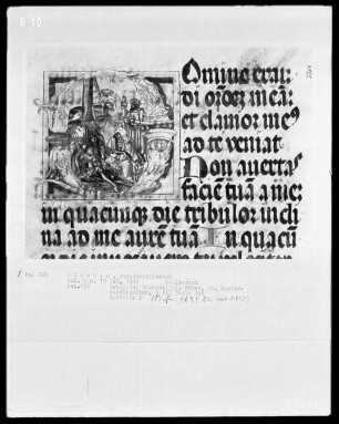 Psalterium und Kalender — Initiale D (omine exaudi), darin eine Beweinung, Folio 136