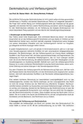 Denkmalschutz und Verfassungsrecht