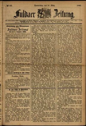 Ausgabe vom Donnerstag, den 18. März 1886.