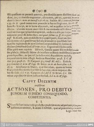 Caput Decimum considerat Actiones, Pro Debito Bonorum Subsidio Consequendo Competentes
