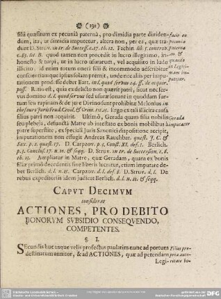 Caput Decimum considerat Actiones, Pro Debito Bonorum Subsidio Consequendo Competentes