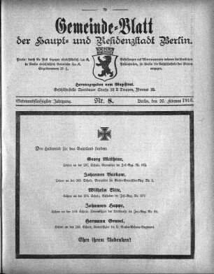 1916,8: Nr. 8, 20. Februar 1916