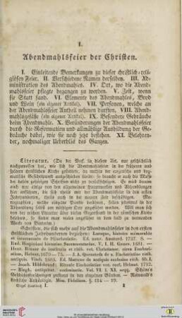 1. Abendmahlsfeier der Christen