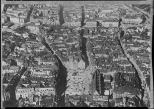 Leipzig, Stadtzentrum zwischen Markt und Tröndlinring von Süd (Luftaufnahme)