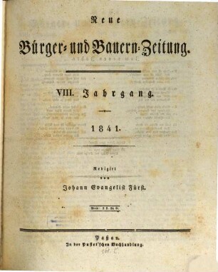 Neue Bürger- und Bauern-Zeitung. 8. 1841