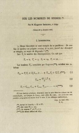 Sur les nombres de segner.
