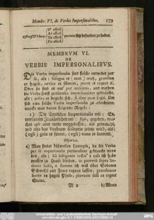 Membrum VI. De Verbis Impersonalibus.