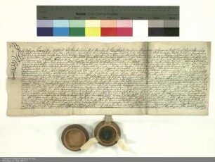 Revers Johann Leopolds von Geyso zu Völkershausen und Mansbach bezüglich der Belehnung mit dem Dorf Völkershausen durch Konstantin [von Buttlar], Abt von Fulda