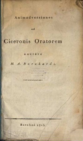Animadversiones ad Ciceronis oratorem