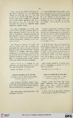General-Versammlung am 12. Juli 1899 / Assemblée générale du 12 juillet 1899