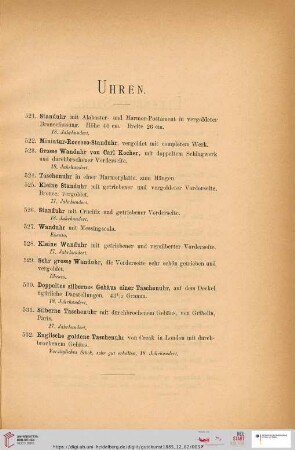Uhren (Nr. 521-532)