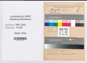 Entnazifizierung Else Spatz, geb. 30.10.1902 (Postsekretaerin)