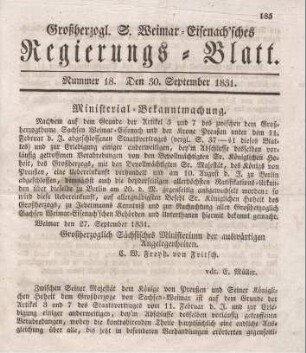 Nr. 18 : 30. September 1831