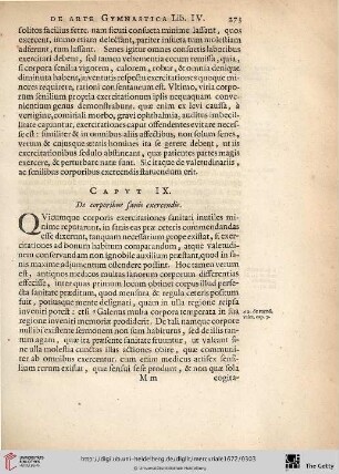 Caput. IX.: De corporibus sanis exercendis