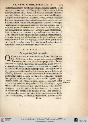 Caput. IX.: De corporibus sanis exercendis