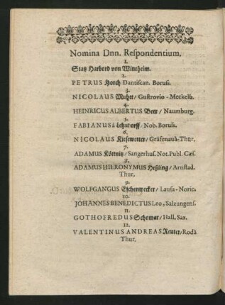 Nomina Dnn. Respondentium.