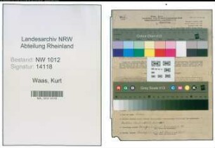 Entnazifizierung Kurt Waas , geb. 20.04.1918 (Bergmann)