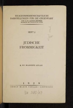 H. 2: Jüdische Frömmigkeit