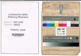 Entnazifizierung Josef Thaeren , geb. 10.11.1900 (Steuerinspektor)