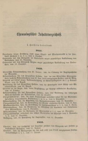 Chronologisches Inhaltsverzeichniß.