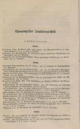 Chronologisches Inhaltsverzeichniß.