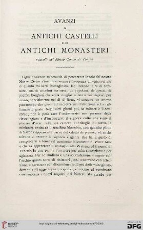 1: Avanzi di antichi castelli e di antichi monasteri raccolti nel Museo Civico di Torino