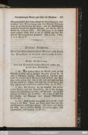 Erste Abtheilung. Von den Veranstaltugnen Gottes außer der christlichen Religion.