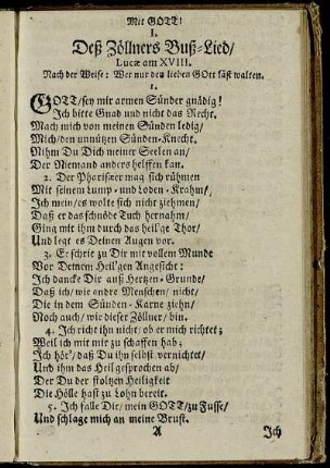 Deß Zöllners Buß-Lied.