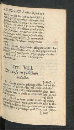 Tit. VII. De causa in iudicium deducta