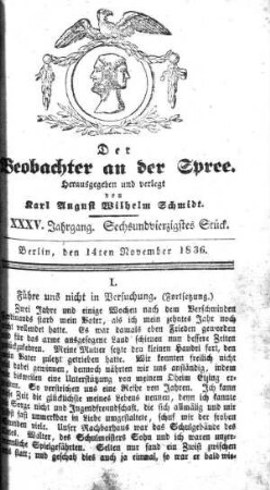 46. Stueck, 14. November 1836