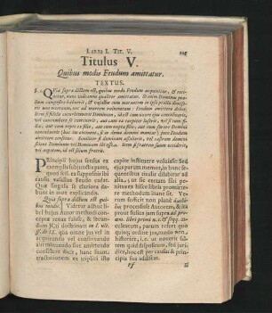 Titulus V. Quibus modis Feudum amittatur.