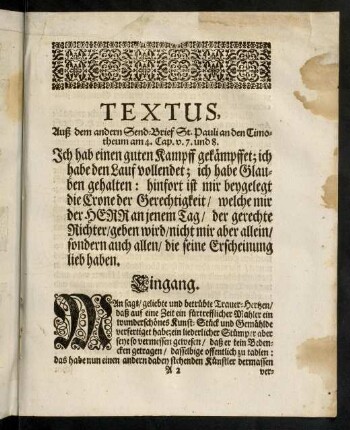 3-6, Textus; Eingang