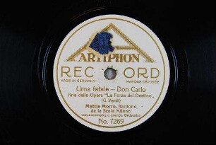 Urna fatale - Don Carlo : aria della opera "La forza del destino" / (G. Verdi)