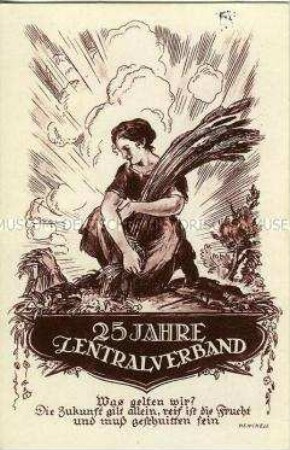 Postkarte zum 25jährigen Jubiläum des Zentralverbandes der Angestellten