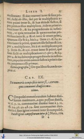 Cap. IX. De numeris compositis inter se...