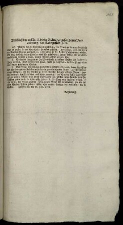 Beschluß der in No. X. dieser Blätter angefangenen Verordnung das Landgestüd betr. : Zweybrücken den 16. Febr. 1768.