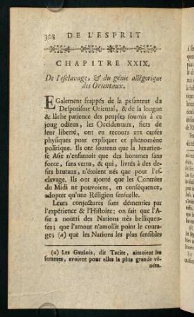 308-321, Chapitre XXIX. De l'esclavage, & du génie allégorique des Orientaux.